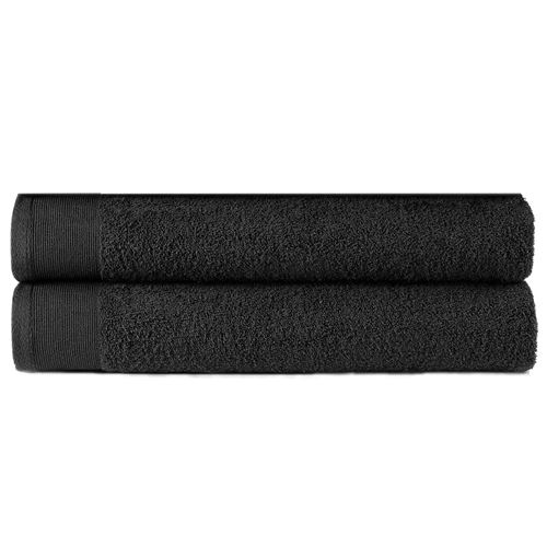 vidaXL Serviettes à main 2 pcs Coton 450 g/m² 50x100 cm Noir