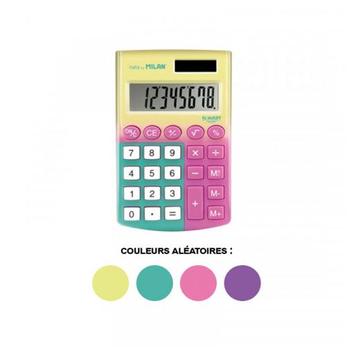 Calculatrice de poche coloris pastels Milan