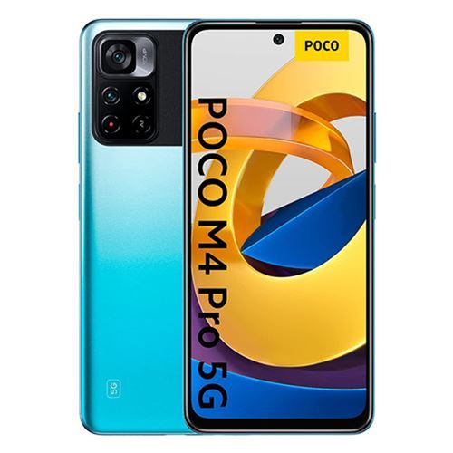 Xiaomi POCO M4 Pro 5G - 5G smartphone - double SIM - RAM 6 Go / Mémoire interne 128 Go - microSD slot - Écran LCD - 6.6 - 2400 x 1080 pixels (90 Hz) - 2x caméras arrière 50 MP, 8 MP - front camera 16 MP - bleu cool