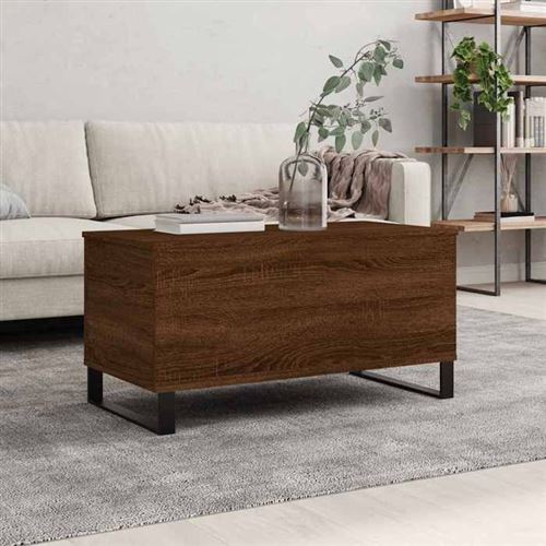 vidaXL - Table basse - 90x44,5x45 cm - Marron - Image 2