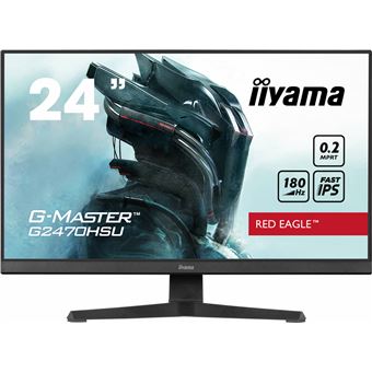 iiyama G-MASTER Red Eagle G2470HSU-B6 - Écran LED - jeux - 24" (23.8" visualisable) - 1920 x 1080 Full HD (1080p) @ 180 Hz - Fast IPS - 300 cd/m² - 1000:1 - 0.2 ms - HDMI, DisplayPort - haut-parleurs - noir, mat - 1