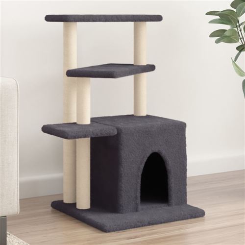 Comparer les prix de vidaXL Arbre à chat avec griffoirs en sisal gris foncé 83,5 cm