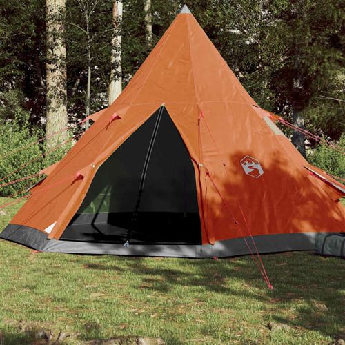 vidaXL Tente de camping tipi 4 personnes orange imperméable