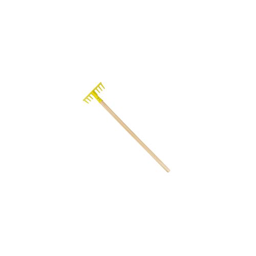 Jouet de plage - Râteau pour enfant - Jaune - Manche en bois