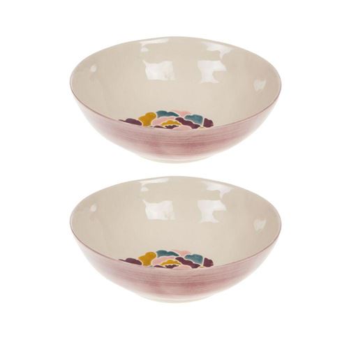 Non Communiqué Rose Poke Bowl Paula 17,5 Cm (Lot De 2) - Amadeus - Blanc - Grès