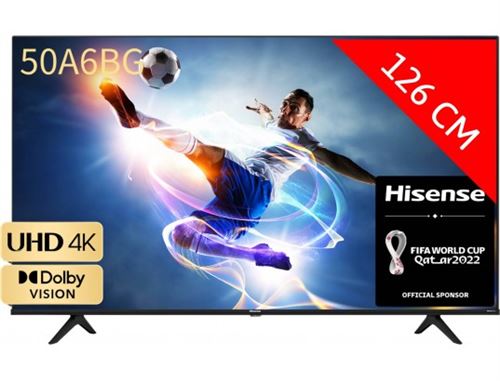 Hisense 50A6BG - 50 diagonale klasse A6BG Series led-achtergrondverlichting lcd-tv - Smart TV - VIDAA - 4K UHD (2160p) 3840 x 2160 - HDR - direct brandende led - zwart