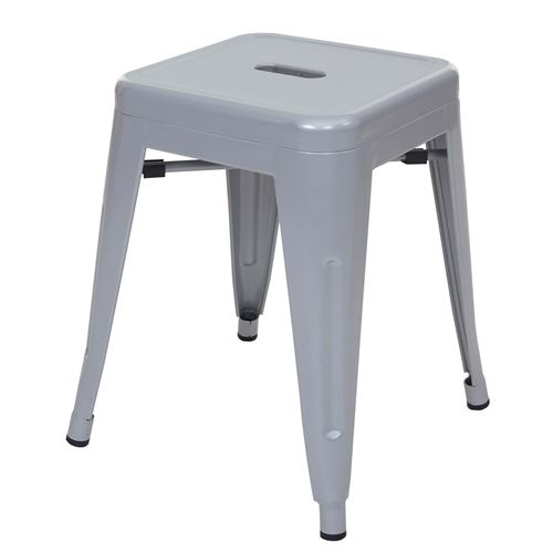 Mendler Gris 6X Tabouret En Métal Hwc-A73, Désign Industriel Métallique, Empilable - Image 3