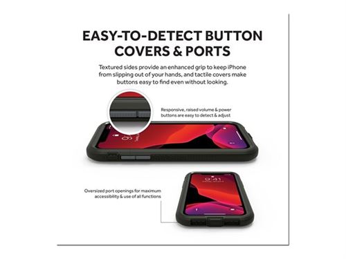 Griffin Survivor Endurance - Achterzijde behuizing voor mobiele telefoon - grijs, zwart, rook - voor Apple iPhone 11