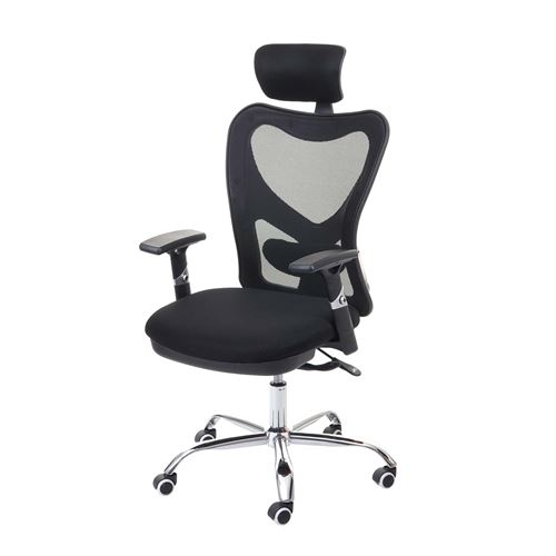 Chaise de bureau MENDLER HWC-F13 charge max. 150kg tissu noir