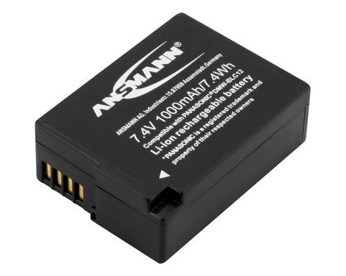 Ansmann A-Pan DMW-BLC12 Batterie pour appareil photo Remplace laccu dorigine DMW-BLC12E 7.4 V 1000 mAh