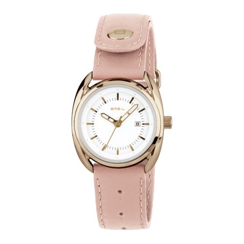 Breil Beaubourg Lady Gold Pink Leather Strap White Dial montre TW1596