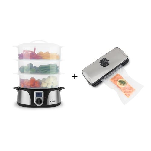VAP12 + SSV24 Cuiseur Vapeur Electrique et appareil de mise sous vide alimentaire