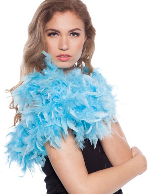 Folat boa Luxe 180 cm plumes bleu clair taille unique