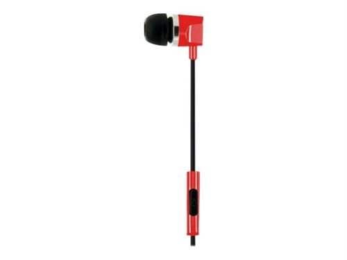 Schwaiger KH410R 531 - KH410 Serie - In-ear hoofdtelefoons met micro - inwendig - met bekabeling - 3,5 mm-stekker - rood