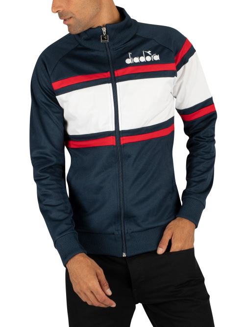 Diadora Pour des hommes Veste de piste de logo, BleuM