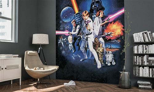 'Komar 026 de dvd2 Star Wars Papier peint photo non tissé de"Empire Poster Star Wars Classic 1 Taille 200 x 250 cm (Largeur x hauteur), 2 Chemins, ave