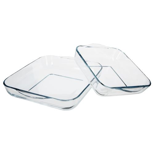 Borcam - 2 Plats culinaires carrés - Verre