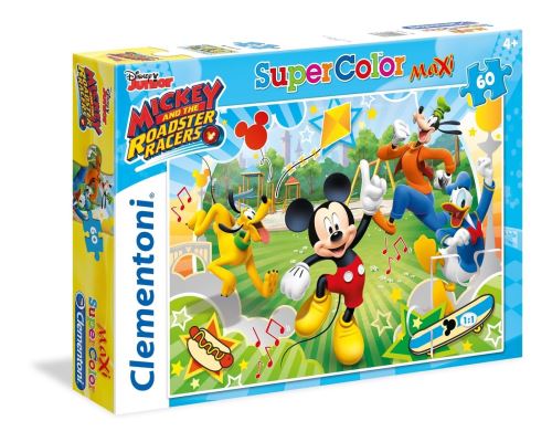 Clementoni - 26433 - Supercolor Puzzle - Mickey and the Roadster Racers - 60 Maxi Pièces