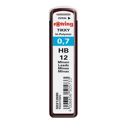 Mines de crayon Rotring Tikky 12 pcs 0.70 mm HB - vue 2