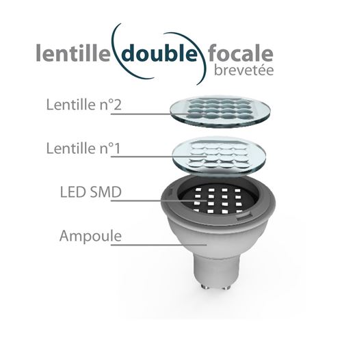 Ampoule spot mat LED GU10 5,6 W 450 lm blanc chaud XANLITE