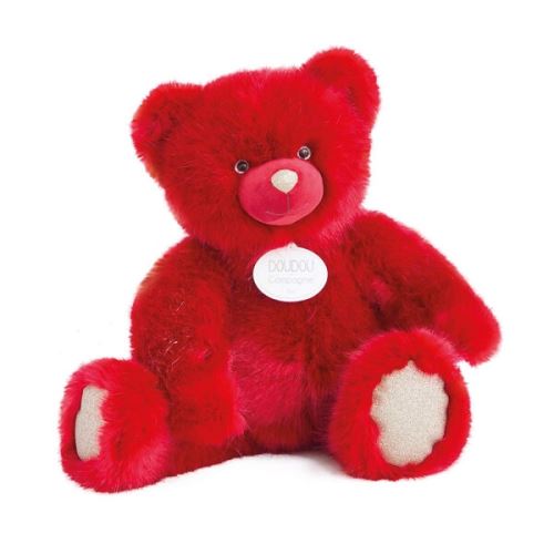 Peluche ours 40 cm rubis - doudou et compagnie