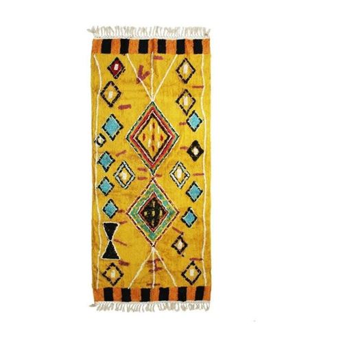 tapis berbere color - 80 x 180 cm - jaune