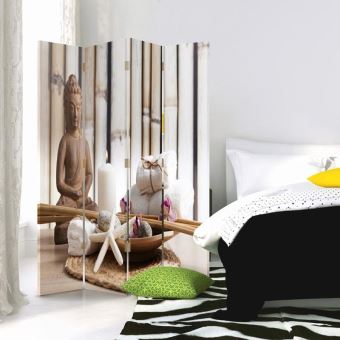 Feeby Cloison De Separation 4 Panneaux 2 Faces Paravent Deco