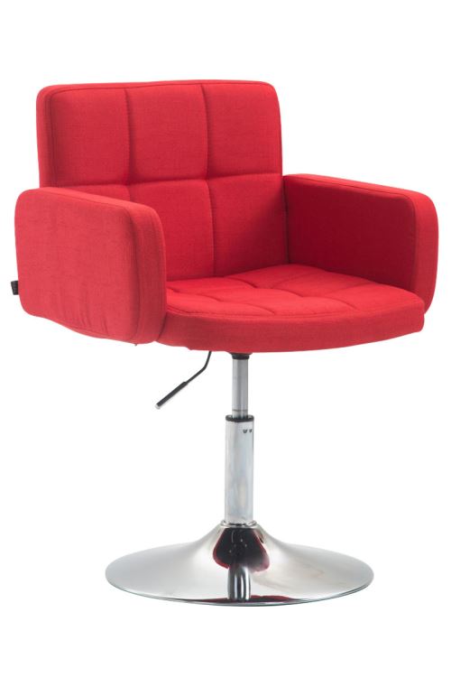 Fauteuil lounge Los Angeles tissu avec piètement tulipe en métal chromé - Siège Rouge