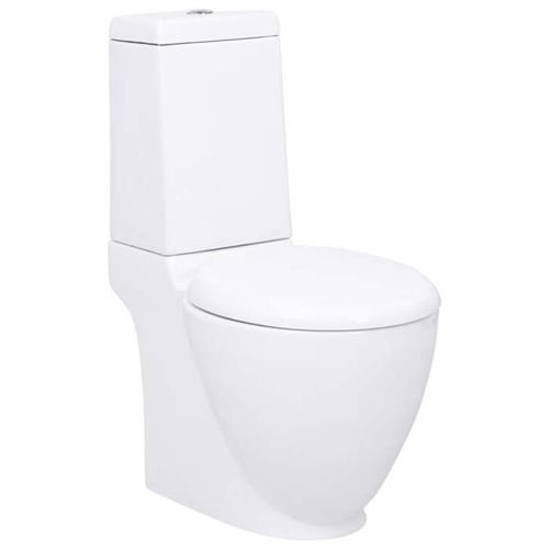 Vidaxl - Toilette en céramique écoulement d'eau à l'arrière blanc