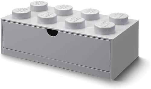 Lego Tiroir De Bureau 8 Tenons 15,8 X 31,6 Cm Polypropylène Gris Clair