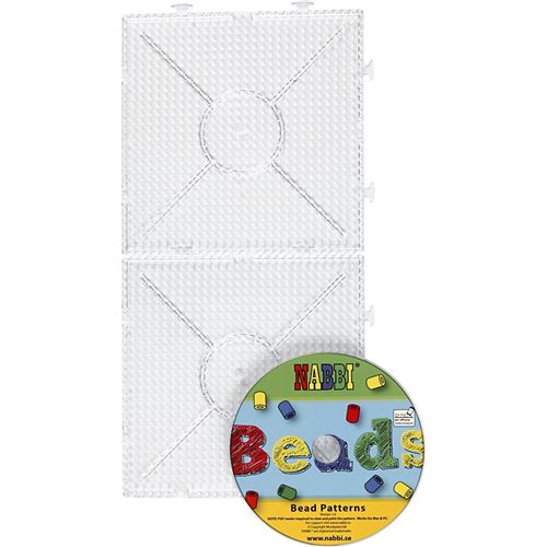 Creotime plaque inférieure perles de repassage carrées avec cd 15 cm 2 pièces