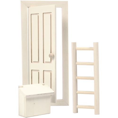 Creotime porte en bois 8-18 cm claire en 2 parties