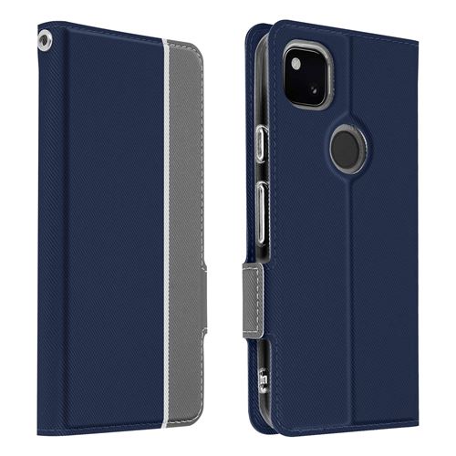 Avizar Etui Google Pixel 4A Housse Folio portefeuille Fonction support Bleu Nuit