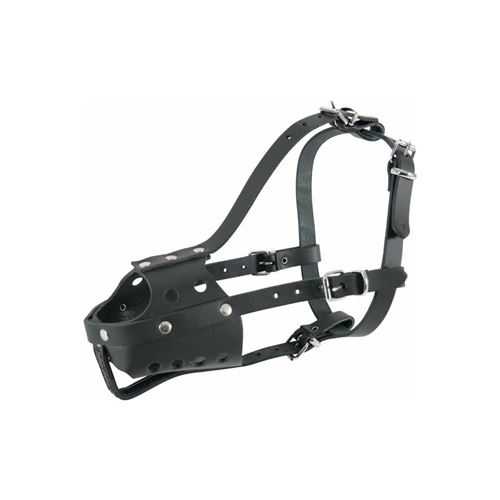 Zolux - Muselière en cuir pour chien type police noire Taille 6