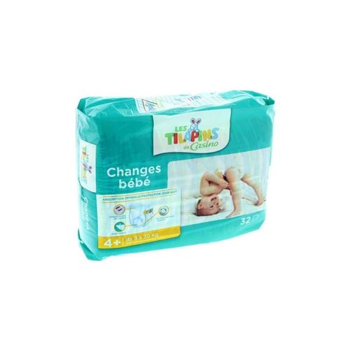 Les Tilapins Couches Maxi+ Taille 4+ - 9 A 20kg - 32 Couches