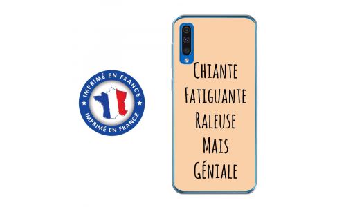 Coque souple pour Samsung Galaxy A50 avec impression Motifs Chiante mais Géniale beige