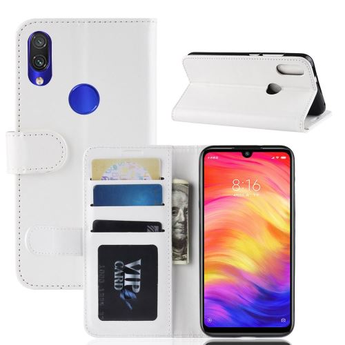 Etui en PU avec support blanc pour votre Xiaomi Redmi Note 7