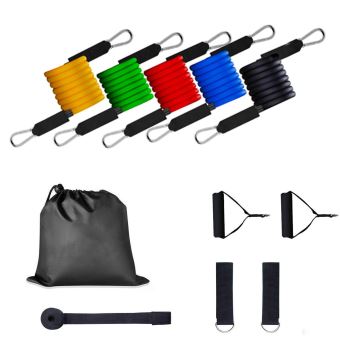 Lot De 3 Bandes De Résistance Pour Fitness - Différents Niveaux De Force (léger, Moyen, Fort) - Avec Sac De Transport - Pour Jambes, Fessiers - 2