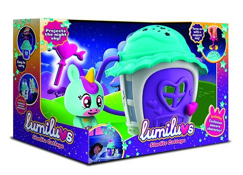 Lumiluvs Lb0003 a1 Starlite Cottage et Licorne Figure, Multi