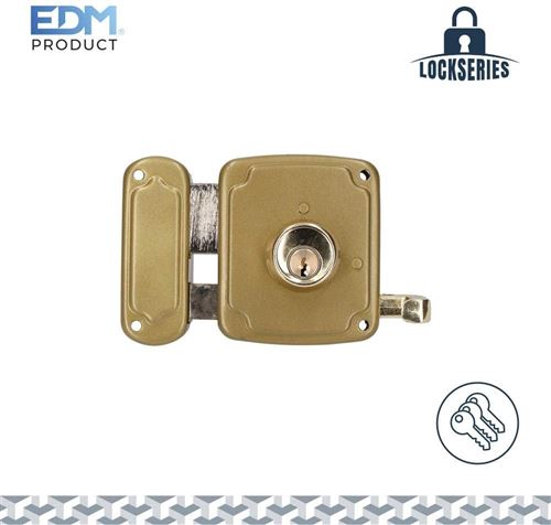 EDM Serrure Gauche 80 mm 3 clés incluses