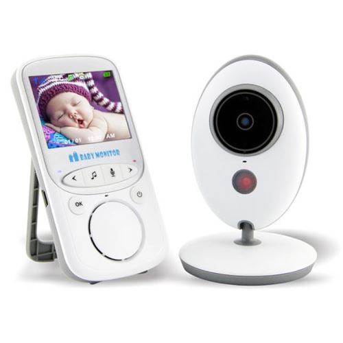 Sécurité Caméra IP VB605 Moniteur pour bébé avec caméra de surveillance sans fil à affichage à cristaux liquides de 2,4 pouces à cristaux liquides, 2,4 GHz, Prise en charge de la conversation en arrière, Vision nocturne (Blanc)