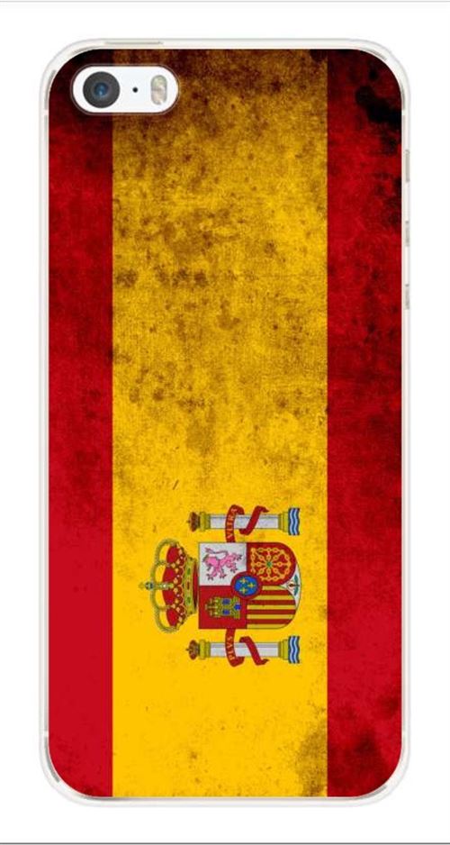 Coque en silicone imprimée compatible iPhone 5 iPhone 5S Drapeau Espagne