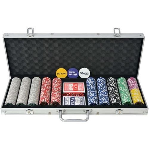 Vidaxl Multicolore Coffret De Poker Avec 500 Jetons Laser Aluminium - Image 1