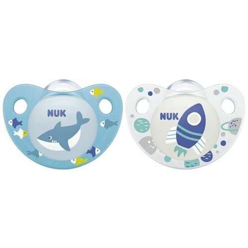 NUK 2 Sucettes Taille 1 Trendline Day garçon
