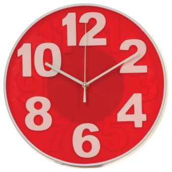 Pendule Horloge Murale Style Moderne Rouge Achat Prix Fnac