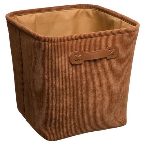 Boîte de Rangement Velours Côtelé 31x31cm Terracotta