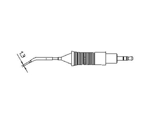 Weller RTM 008 (RT5) Panne de fer à souder forme de burin, coudée 30° Taille de la panne 0.8 mm Longueur de la panne 24 mm Contenu