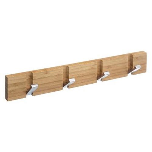 Patère 4 Têtes en Bambou Pliante 40cm Naturel