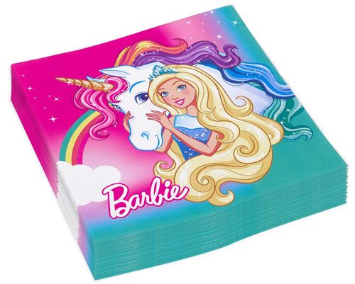 Barbie serviettes de table Dreamtopiafilles 33 cm rose 20 pièces