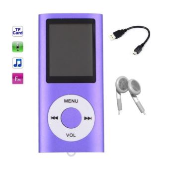 Lecteur MP3 MP4 - radio fm - à carte mémoire Micro sd - Violet